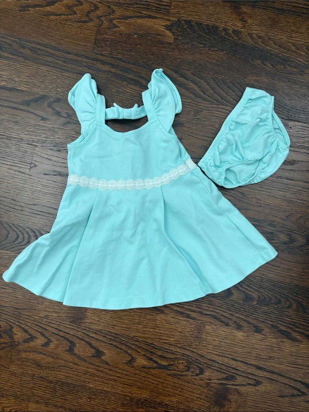 Janie and Jack Mint Lace-Trim Ponte Dress 18-24 month
